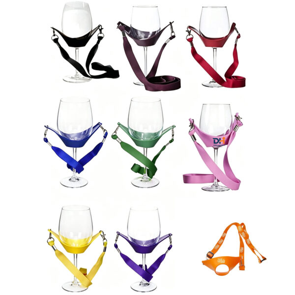 PVC Wine Glass Holder Lanyard, Breakaway Neck Strap with Safety Buckle, Hands-Free Goblet Carrier