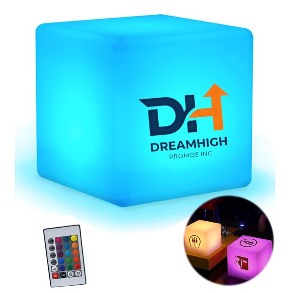 8-Inch RGB LED Cube Lamp with Remote