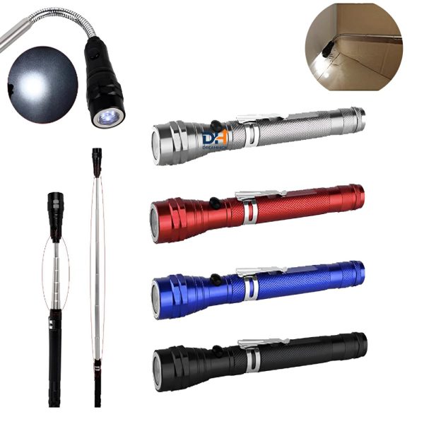 Extendable Magnetic LED Flashlight with Hook