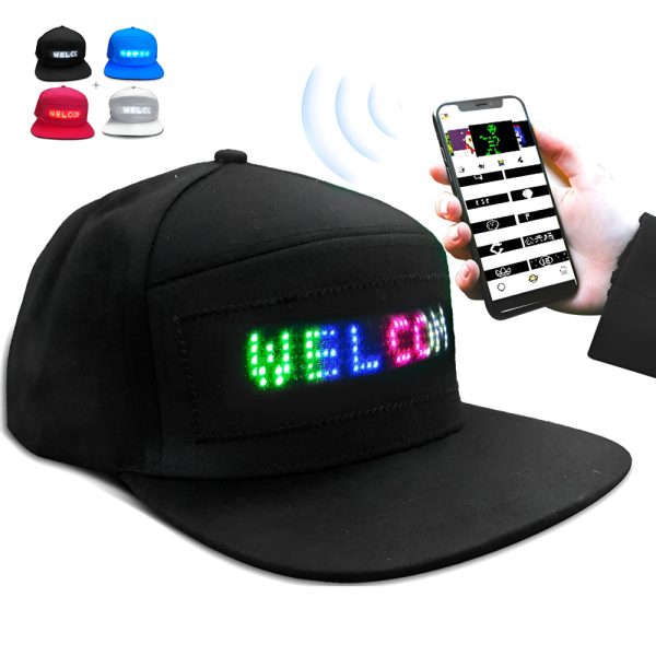Bluetooth LED Hat with Scrolling Text and Music Viz