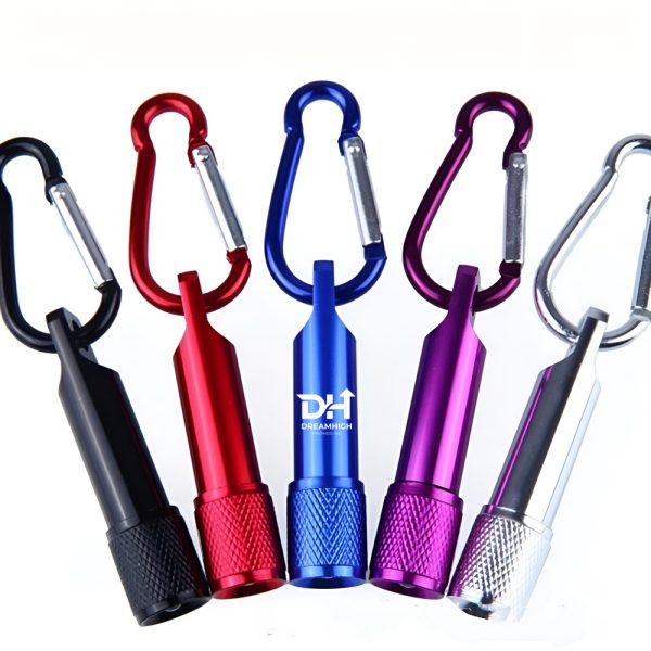 Mini Aluminum LED Keychain Flashlight with Carabiner