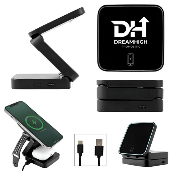15W Magnetic Multi-Charging Station – Recycled ABS, Foldable