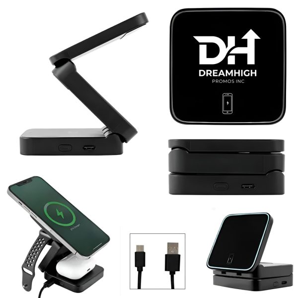 15W Magnetic Multi-Charging Station – Recycled ABS, Foldable